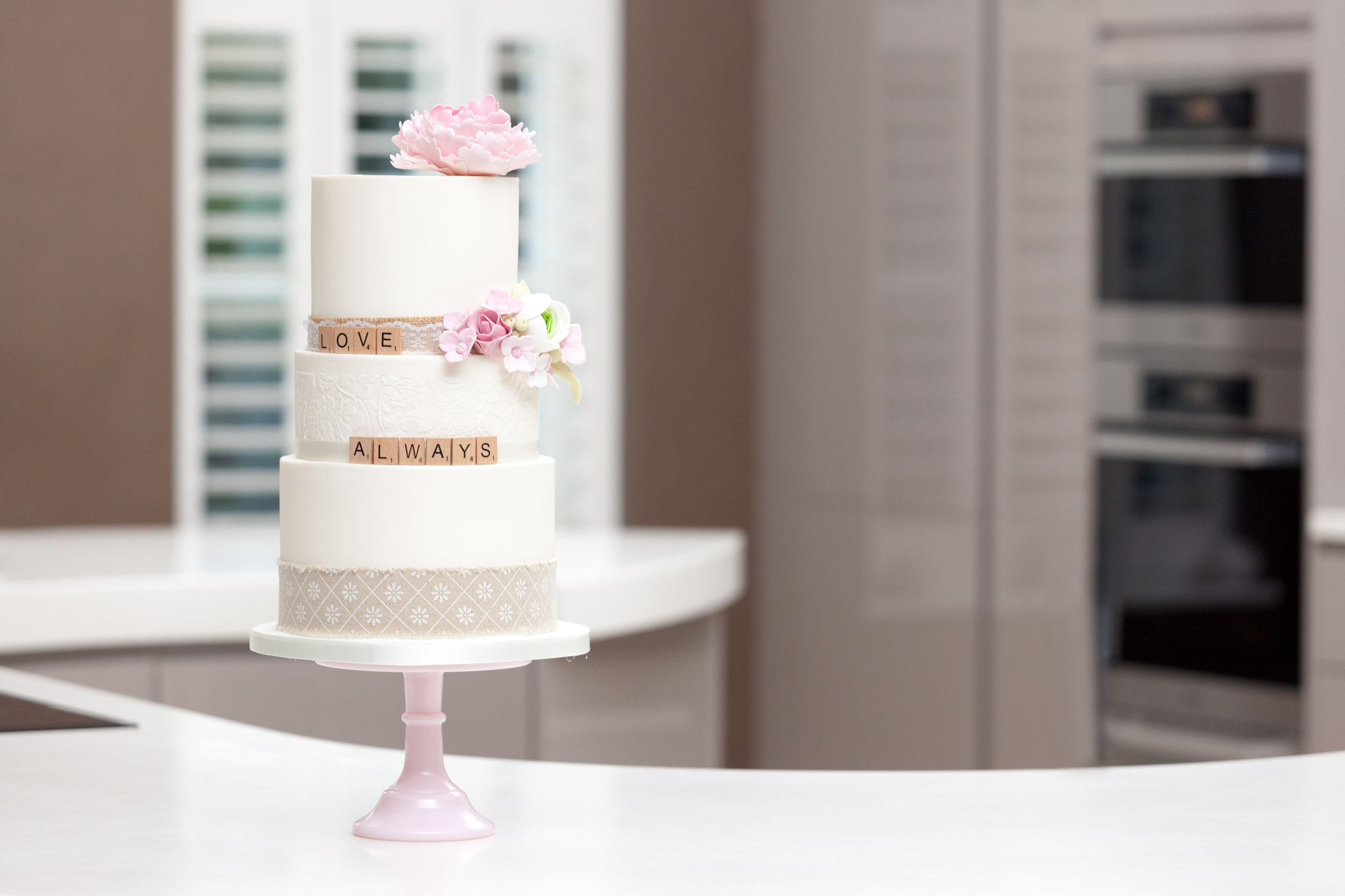 A beautiful wedding cake showing an example of product photography in London