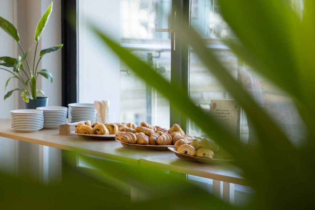 The breakfast served at a London business event and captured in the photography