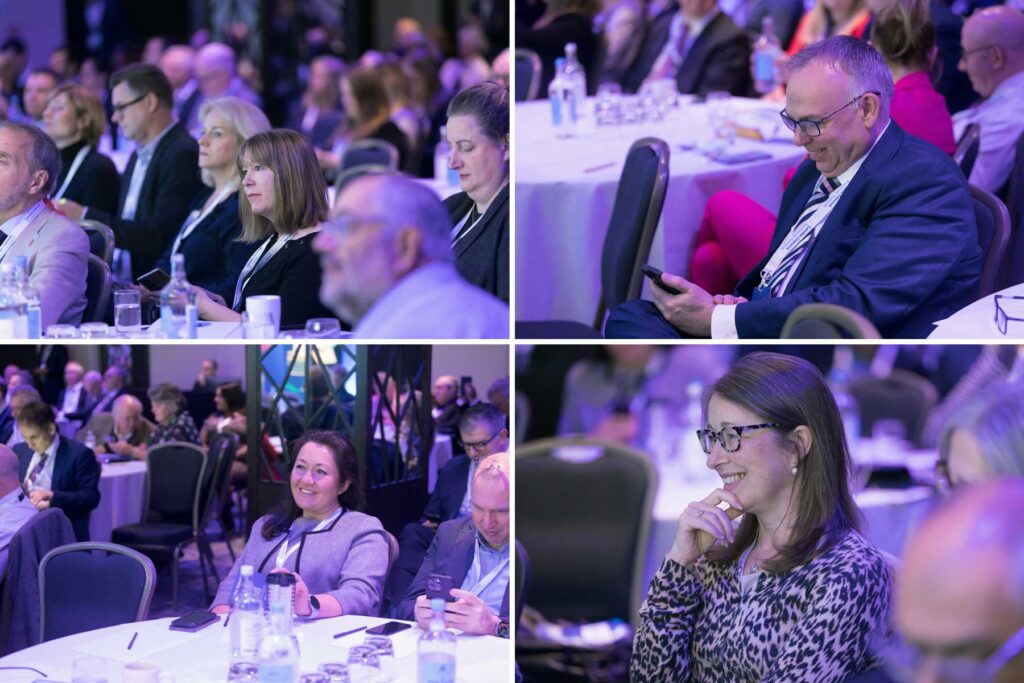The delegates listen to the speakers at a conference at London Gatwick